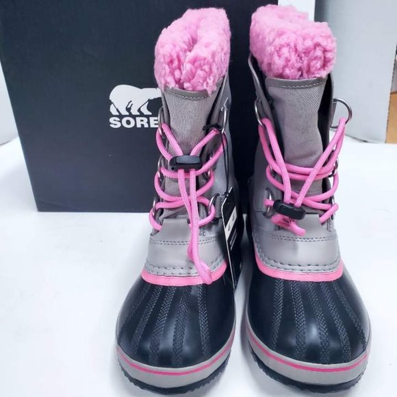 SOREL Kids Waterproof Boot - YOOT PAC™ in Chrome Grey/Orchid - Big Kid 3 - Picture 1 of 4